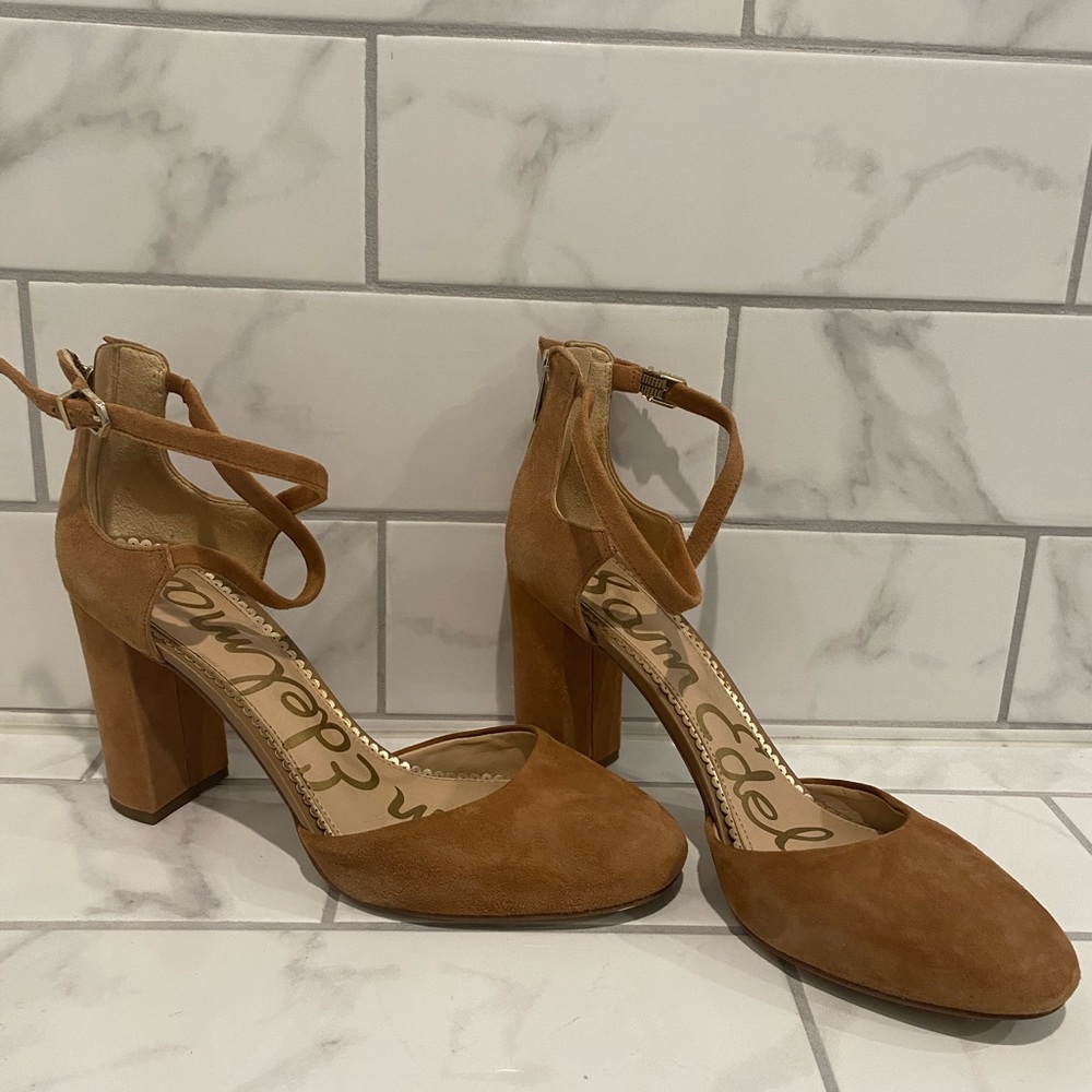 Sam Edelman Tan Suede Heels